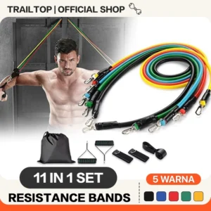 TrailTop Resistance Bands 11 in 1 Set Tali Pembantu Fitness Alat fitness Gym Power