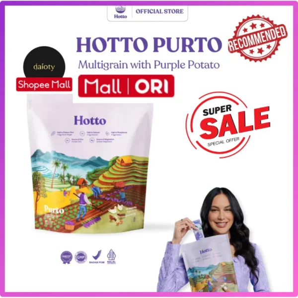 Promo Hotto Purto Ubi Ungu 2 Pouch - 32 sachet