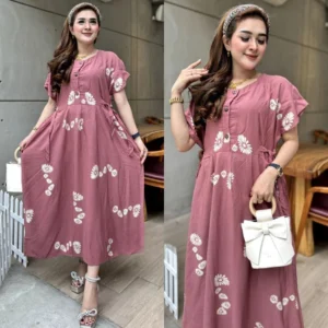 Reena – Daster Jumbo Nyaman Busui Bumil Bahan Katun Rayon Motif Kekinian Terbaru || Dress Chibi Fuji 2024