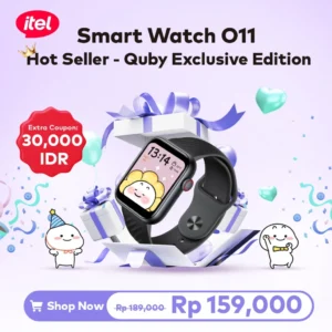 Official itel & Quby Smart Watch ISW-O11 3 Active | Tahan Air 5ATM 100 Mode Olahraga SpO2 Telepon Bluetooth