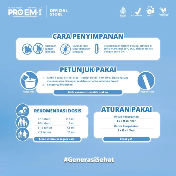 Probiotik Anak| Dewasa| PROEM1 90ml |Bakteri baik |Memelihara Kesehatan Pencernaan |Zero Sugar - Image 4