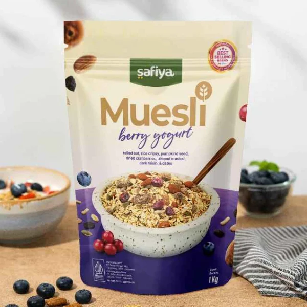 Safiya Muesli Berry Yogurt 500 Gram Sereal With Almond Premium - Image 6