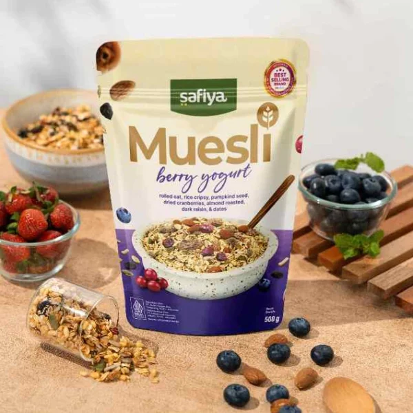 Safiya Muesli Berry Yogurt 500 Gram Sereal With Almond Premium - Image 7