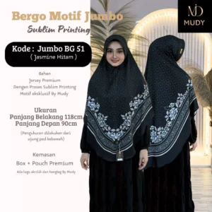 Jilbab instan daily hijab bergo JUMBO motif Mudymudy