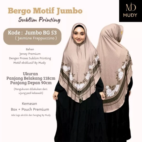 Jilbab instan daily hijab bergo JUMBO motif Mudymudy - Image 5
