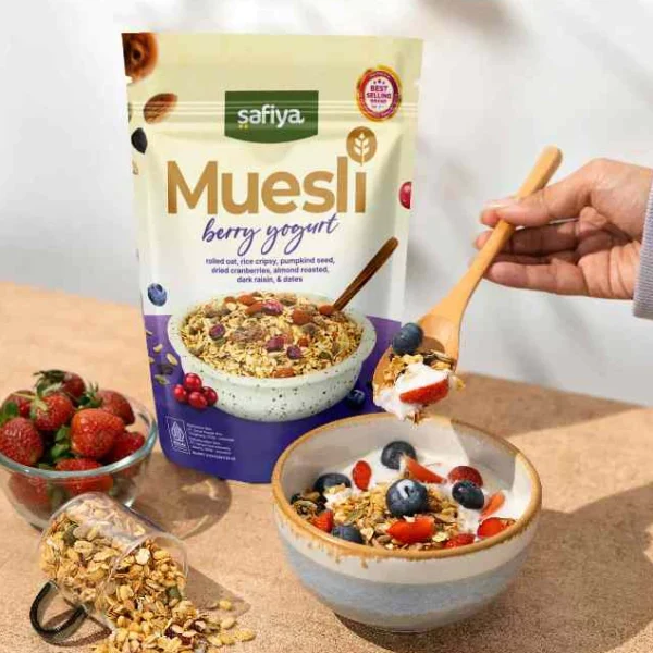 Safiya Muesli Berry Yogurt 500 Gram Sereal With Almond Premium - Image 8