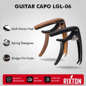 RIXTON Guitar Capo LGL-06 Clamp Aluminium Alloy Metal Wood Grain Quick Change Key Acoustic Capo Aksesoris Gitar Gantungan Gitar