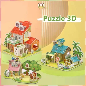 JCHO DIY Mainan puzzle 3D edukasi anak 3D Jigsaw puzzle