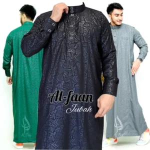 Gamis jubah pria dewasa jubah mewah jubah pria muslim embos jubah alfaan exclusive terbaru model Alzan