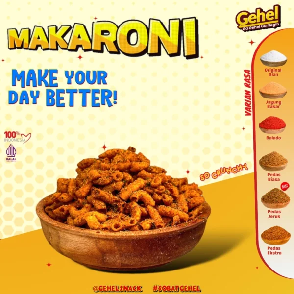Gehel Makaroni 200gr - Makanan Ringan (Grosir) - Image 2