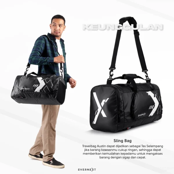 Evernext - Tas Travelbag Pria Tas Gym Tas Mudik Tas Pulang Kampung Tas Olahraga Austin Backpacker Travelbag Outdoor Pria - Image 5