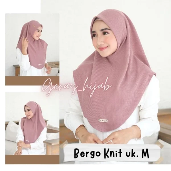 BERGO KNIT PREMIUM ZEE HIJAB / JILBAB INSTAN KNIT / BERGO INSTAN KNIT / BERGO INSTAN POLOS KNIT - Image 3