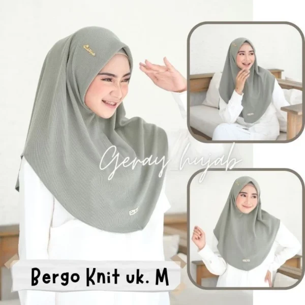 BERGO KNIT PREMIUM ZEE HIJAB / JILBAB INSTAN KNIT / BERGO INSTAN KNIT / BERGO INSTAN POLOS KNIT