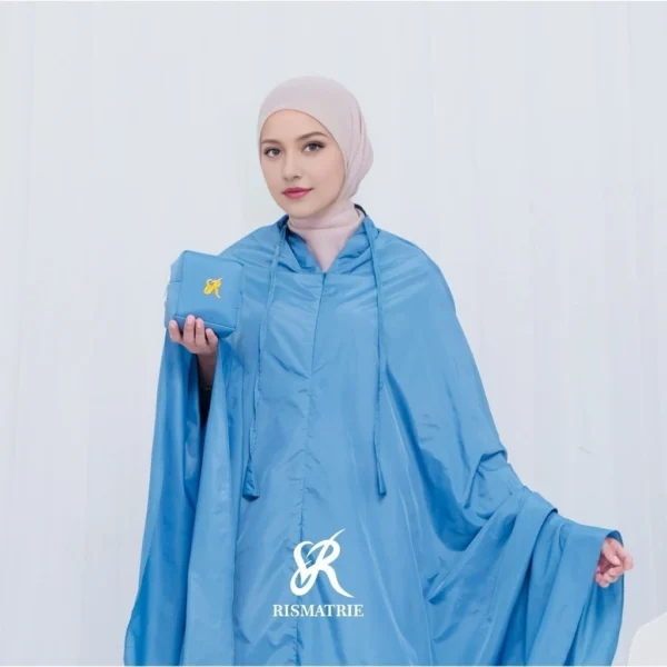 Mukena Calista | Mukena Travel Mini Parasut Premium Polos 2in1 Resleting Dagu - Image 2