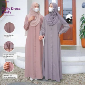 Irnanda Gamis Shofy Dress Outer Polos Wanita Dewasa Remaja Premium Simple Full Kancing Depan Busui Friendly Adem Lembut Bahan