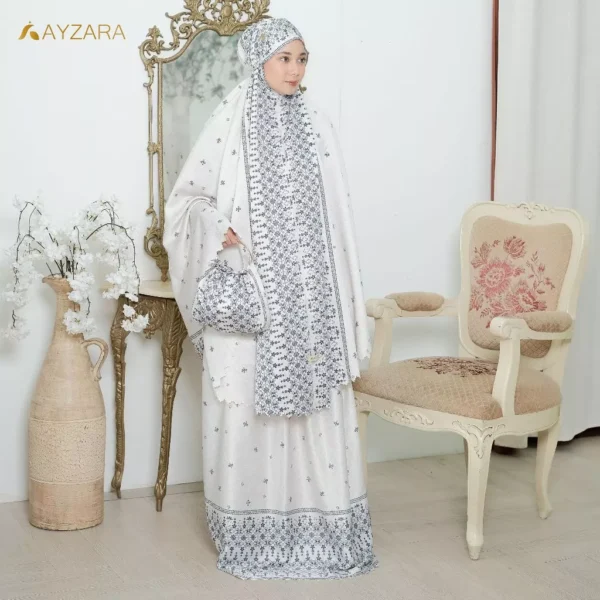 AYZARA - Mukena Dewasa Silk Motif Mewah Aleeya Series - Image 2