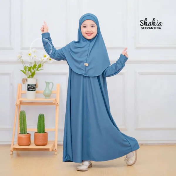 Shahia Servantina - Kyara Gamis Abaya Anak Perempuan Set Jilbab - Image 3