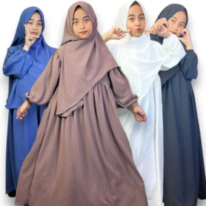 Amie Khayr Official Rumi Set Kids Gamis Anak Perempuan Usia 3Th Sampai 12Th Baju Muslim Lebaran 2025