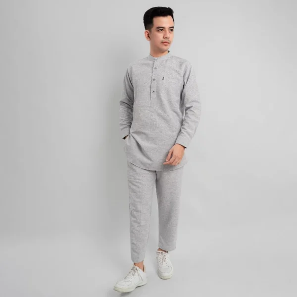 KATSAE - HAZMY Baju Koko Pria Dewasa Kemeja Koko Pria One SET Lengan Panjang Katun Zakat Premium - Image 3