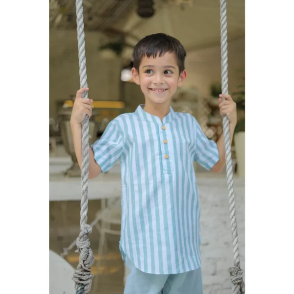 Minicottons Setelan Koko Salur Striped Anak Set 1-12 thn / Kurta Set / Koko Set - Image 4