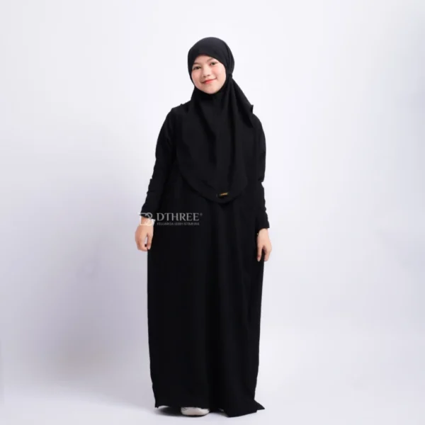 Dthree - Abaya Anak Maryam Series ( Nespresso & Hitam ) Set Kids Syari Baju Gamis Anak Perempuan - Image 3