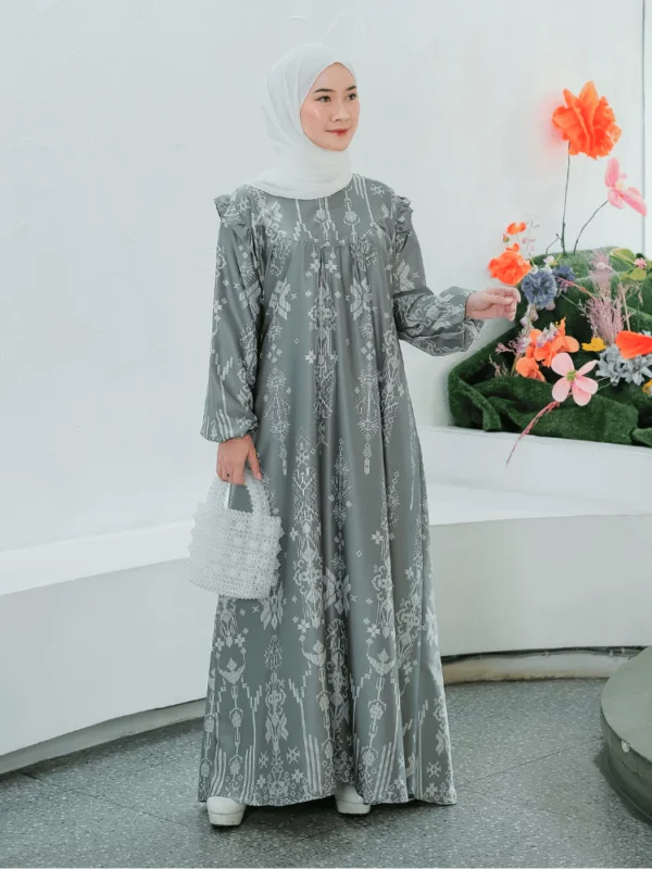 Gamis Dress Muslim Wanita Terbaru Busui Jumbo Size S - 3XL SHIRINZEIN Thalia - Image 6