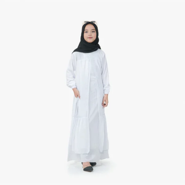 Zaskia Dress Gamis Anak Perempuan Usia 5Th-13Th Bahan Ceruty Babydoll Mix Swaroski Baju Lebaran 2025 - Image 4