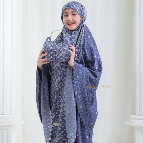 AYZARA - Mukena Anak Silk Motif Mewah Aleeya Series - Image 6