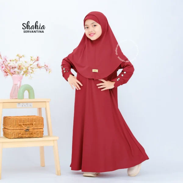 Shahia Servantina - Kyara Gamis Abaya Anak Perempuan Set Jilbab - Image 7