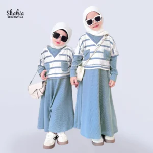 Shahia Servantina – Nicci 2 in 1 Dress Knit Gamis Anak Perempuan