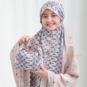 AYZARA – Mukena Anak Silk Motif Mewah Aleeya Series