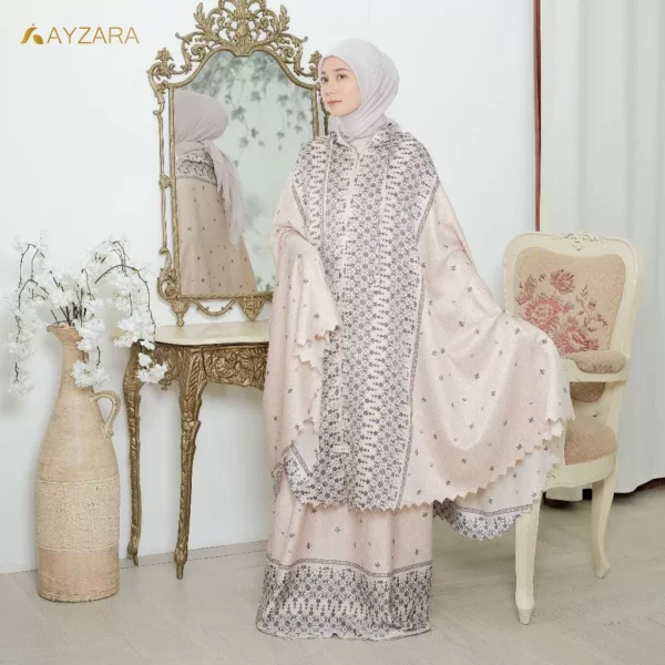 AYZARA - Mukena Dewasa Silk Motif Mewah Aleeya Series - Image 8