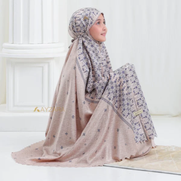 AYZARA - Mukena Anak Silk Motif Mewah Aleeya Series - Image 8