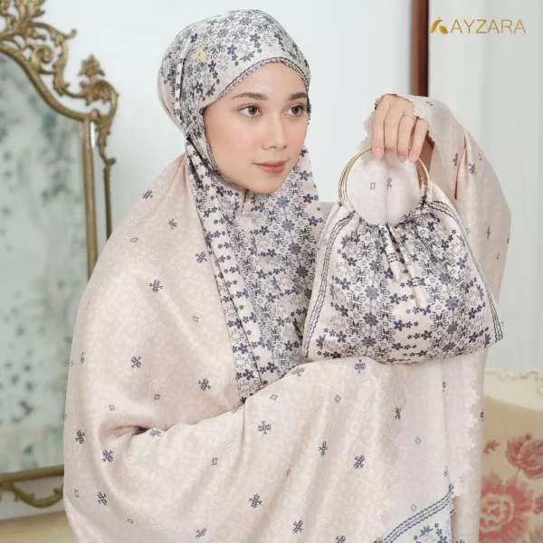 AYZARA - Mukena Dewasa Silk Motif Mewah Aleeya Series - Image 9