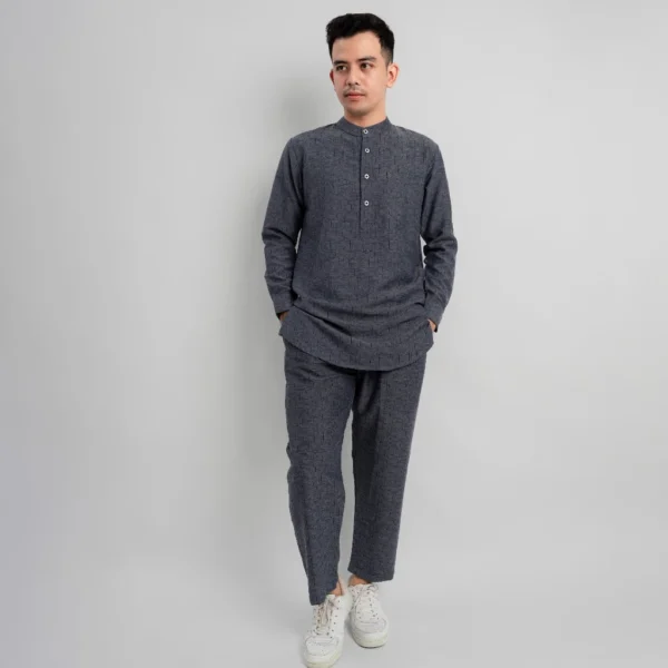 KATSAE - HAZMY Baju Koko Pria Dewasa Kemeja Koko Pria One SET Lengan Panjang Katun Zakat Premium - Image 5