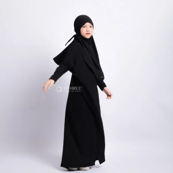 Dthree - Abaya Anak Maryam Series ( Nespresso & Hitam ) Set Kids Syari Baju Gamis Anak Perempuan - Image 9