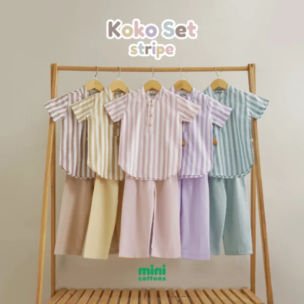 Minicottons Setelan Koko Salur Striped Anak Set 1-12 thn / Kurta Set / Koko Set - Image 7