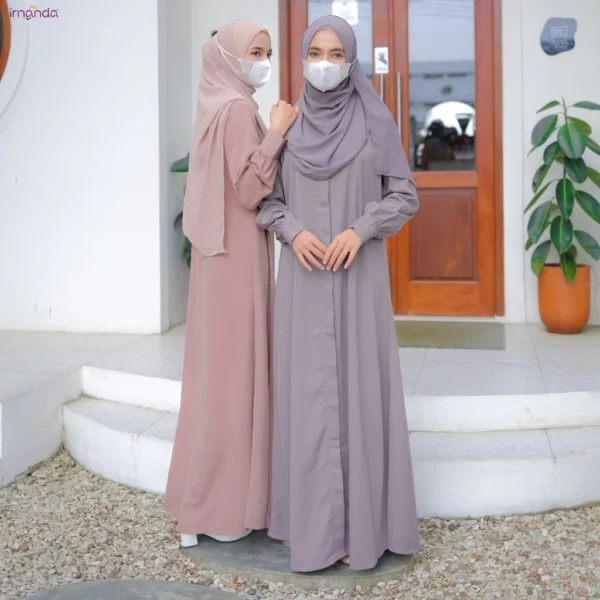 Irnanda Gamis Shofy Dress Outer Polos Wanita Dewasa Remaja Premium Simple Full Kancing Depan Busui Friendly Adem Lembut Bahan - Image 9