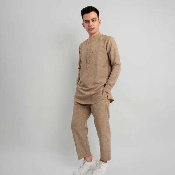 KATSAE - HAZMY Baju Koko Pria Dewasa Kemeja Koko Pria One SET Lengan Panjang Katun Zakat Premium - Image 8