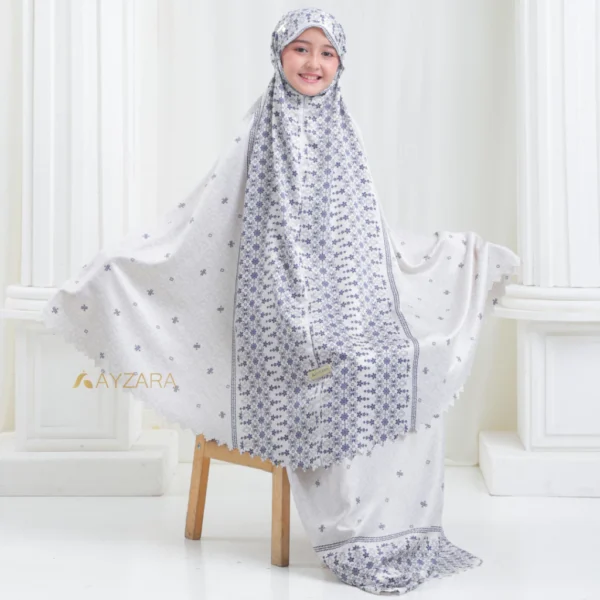 AYZARA - Mukena Anak Silk Motif Mewah Aleeya Series - Image 10