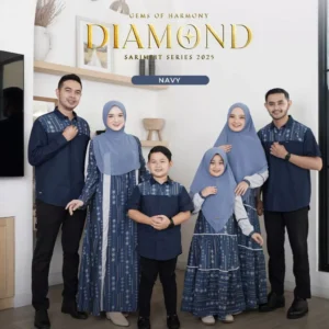 SARIMBIT 2025 DIAMOND SERIES – NAVY – Family Set Keluarga / Baju Lebaran Keluarga Muslim