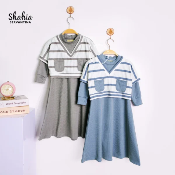 Shahia Servantina - Nicci 2 in 1 Dress Knit Gamis Anak Perempuan - Image 7