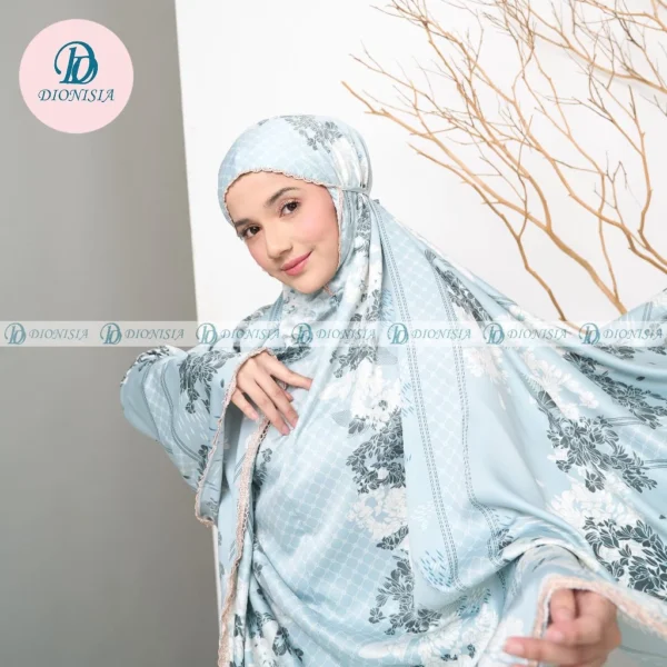 DIONISIA Mukena Dewasa Silky Jumbo Travel Mukenah Model 2 in 1 Naura - Image 2