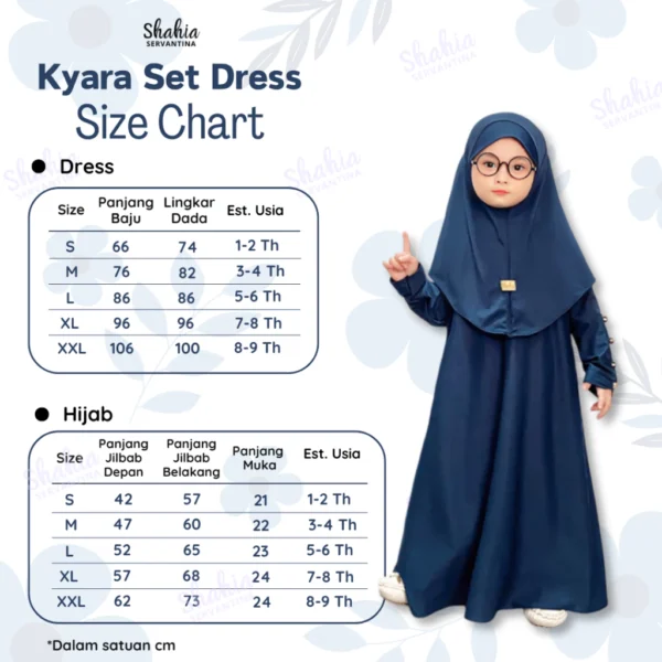 Shahia Servantina - Kyara Gamis Abaya Anak Perempuan Set Jilbab - Image 10