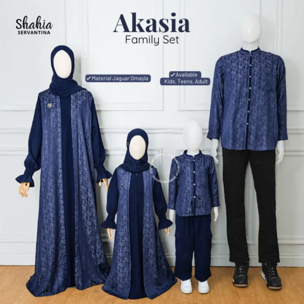 Shahia Servantina - Akasia Famset Sarimbit Lebaran Dress Koko Couple Ayah Ibu dan Anak - Image 3