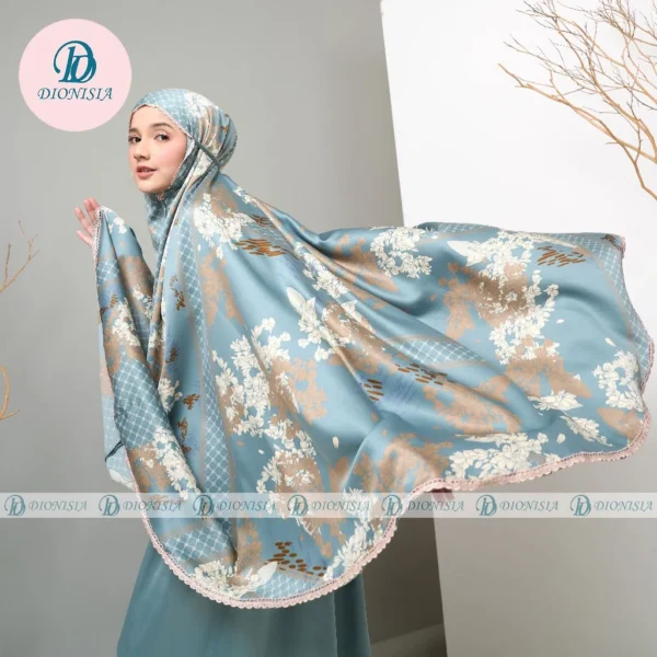 DIONISIA Mukena Dewasa Silky Jumbo Travel Mukenah Model 2 in 1 Naura - Image 3