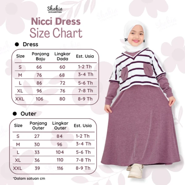 Shahia Servantina - Nicci 2 in 1 Dress Knit Gamis Anak Perempuan - Image 8