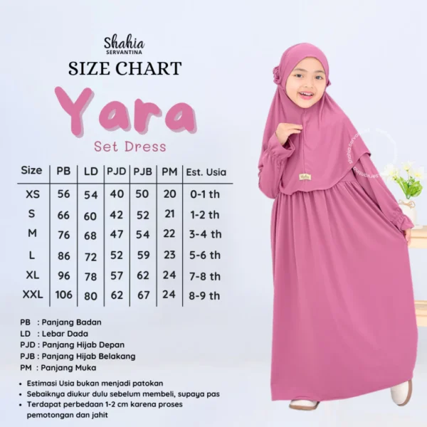 Shahia Servantina - [SATU SET JILBAB] Yara Dress Gamis Anak Perempuan - Image 8