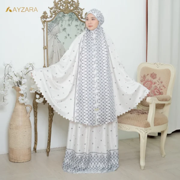 AYZARA - Mukena Dewasa Silk Motif Mewah Aleeya Series - Image 10