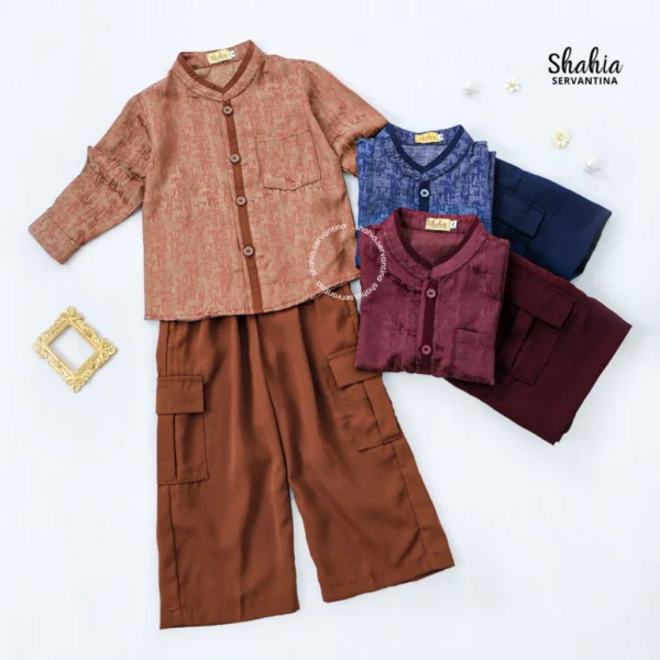 Shahia Servantina - Akasia Famset Sarimbit Lebaran Dress Koko Couple Ayah Ibu dan Anak - Image 9